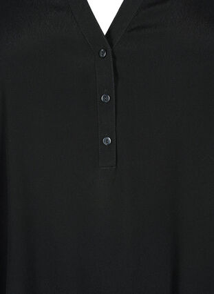 Viskoosista valmistettu pusero 3/4-hihoilla, Black, Packshot image number 2