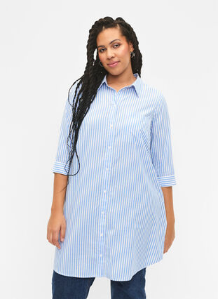Pitkä raidallinen paita, jossa on 3/4-hihat, Marina W. Stripe, Model image number 0