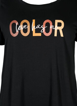 T-paita puuvillasta kuosilla , Black COLOR, Packshot image number 2