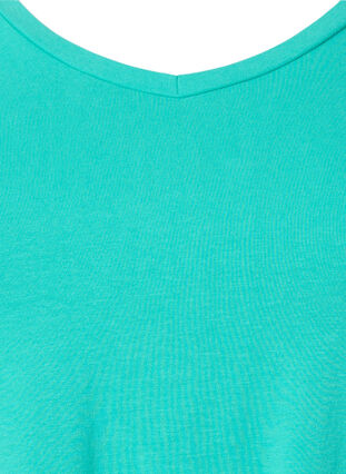 Yksivärinen perus t-paita puuvillasta, Aqua Green, Packshot image number 2