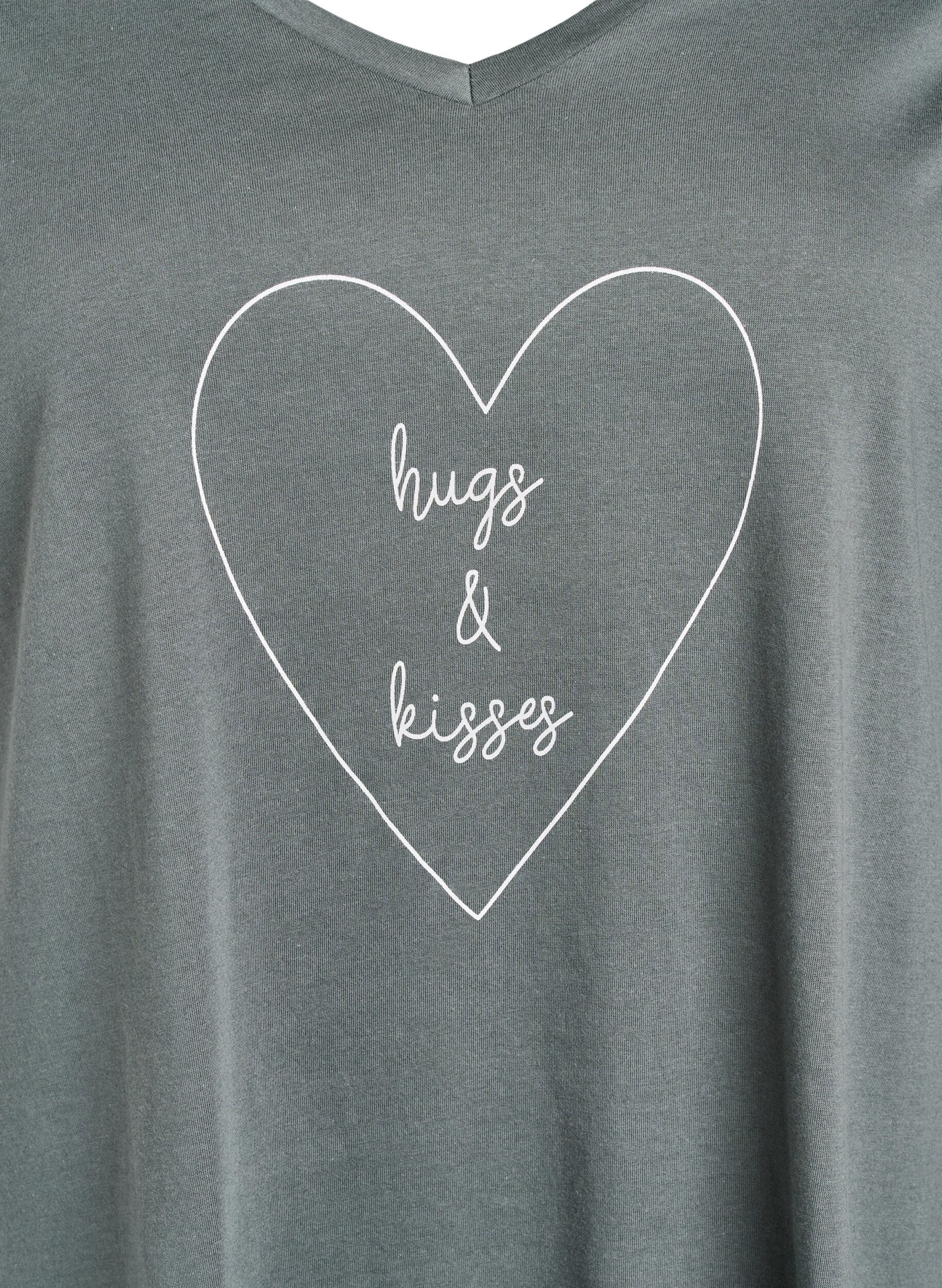 Zizzi Luomupuuvillasta valmistettu v-aukkoinen y&ouml;paita, , Packshot image number 2