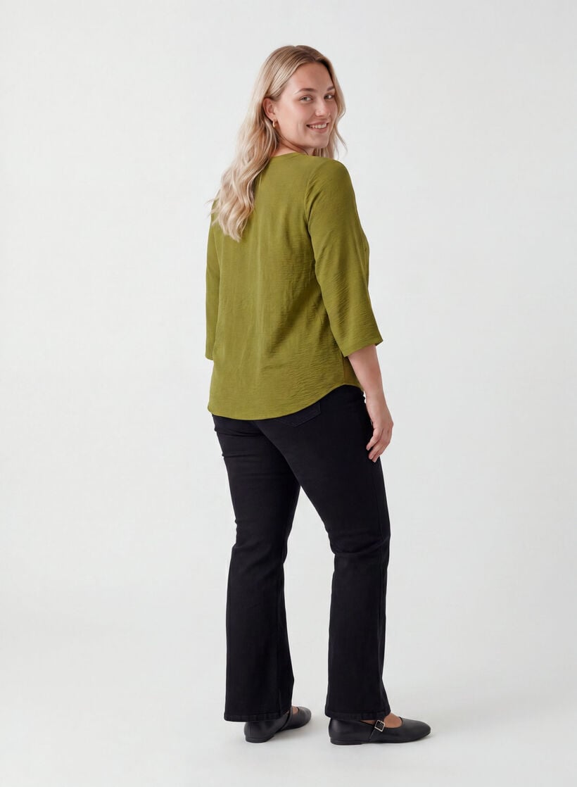 Pusero 3/4-hihoilla, Vihre&auml;, Model image number 2