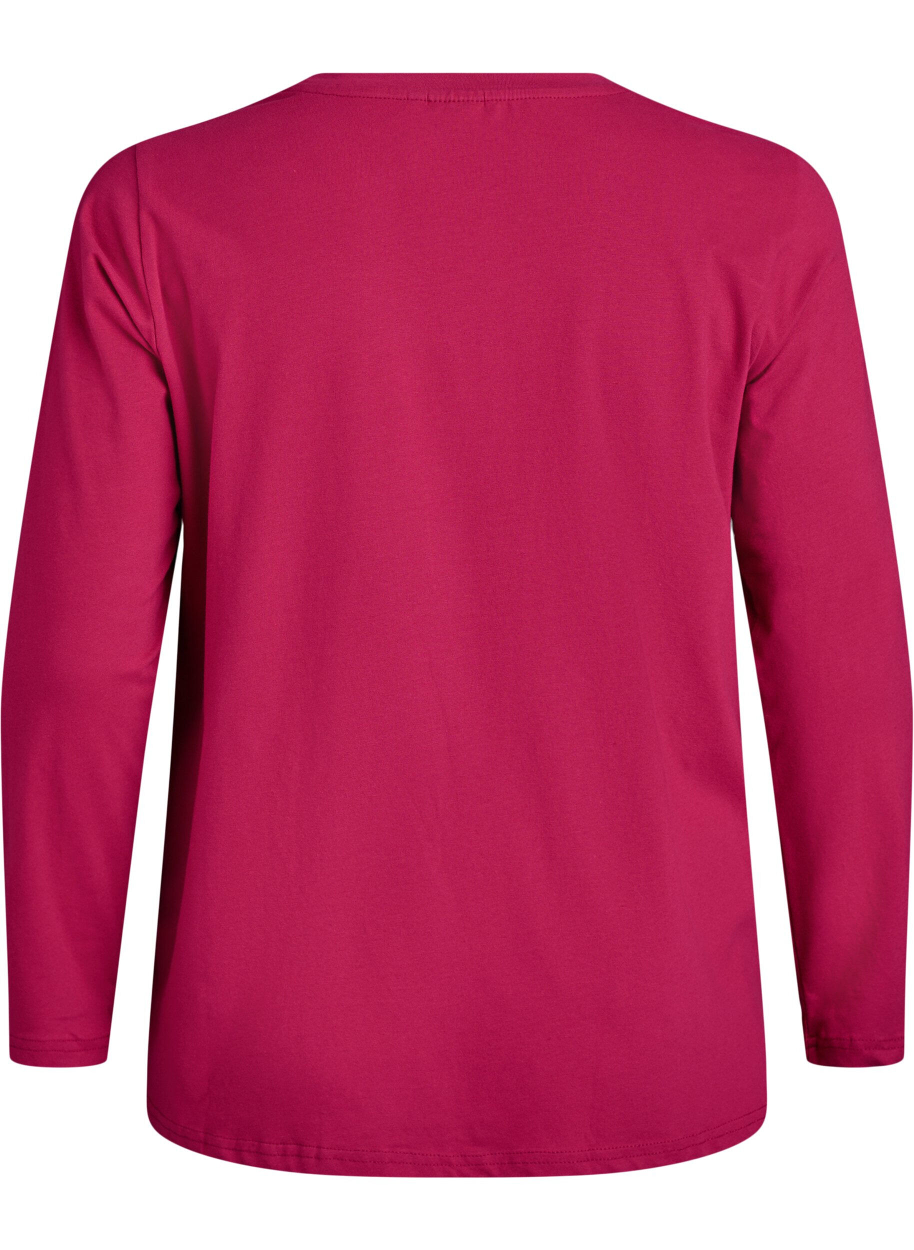 ZizziPerus jersey -paita pitkill&auml; hihoilla, Vaaleanpunainen, Packshot image number 1