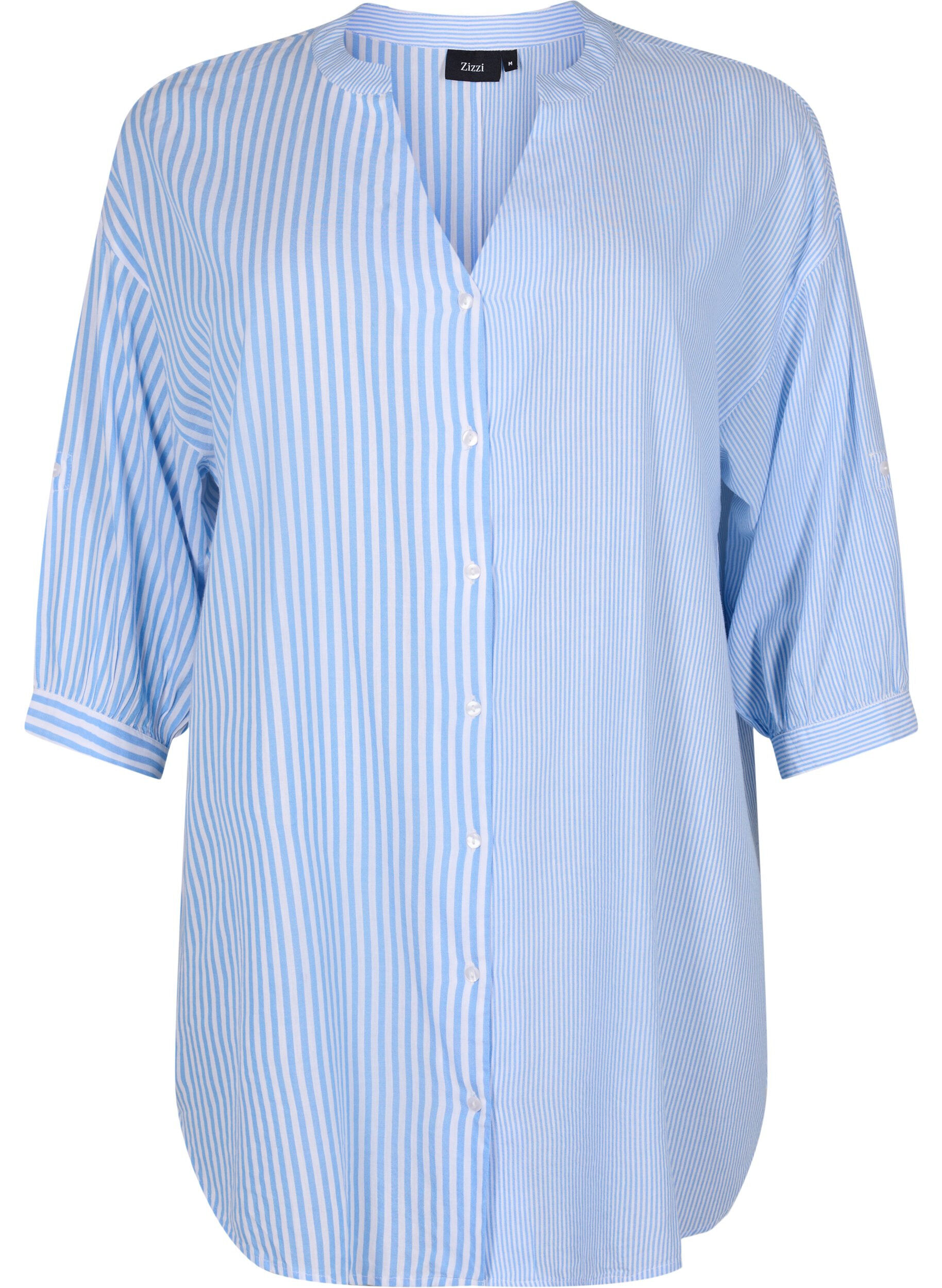 Raidallinen tunika, &frac34;-mittaiset hihat