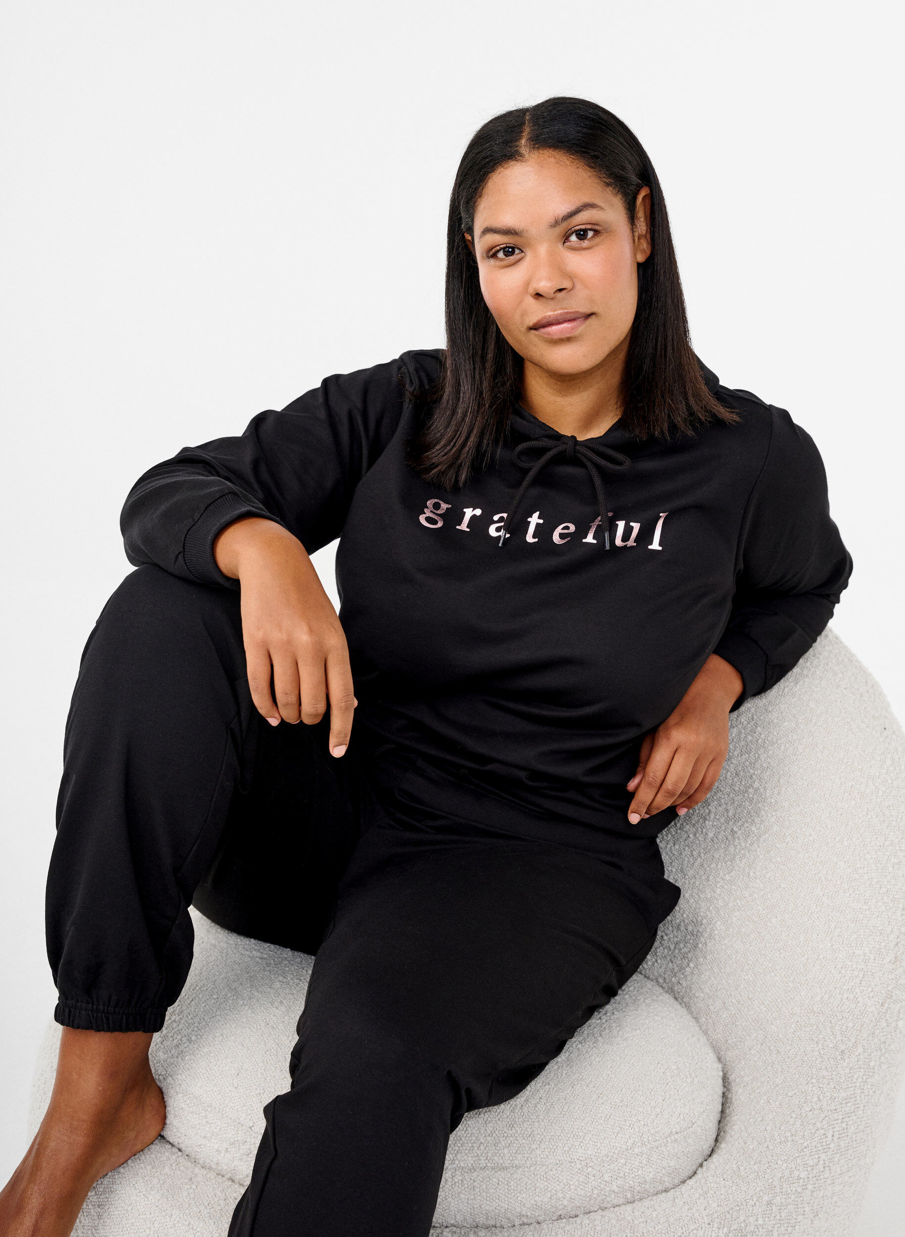 Zizzi Huppari painatuksella, Musta, Image image number 0