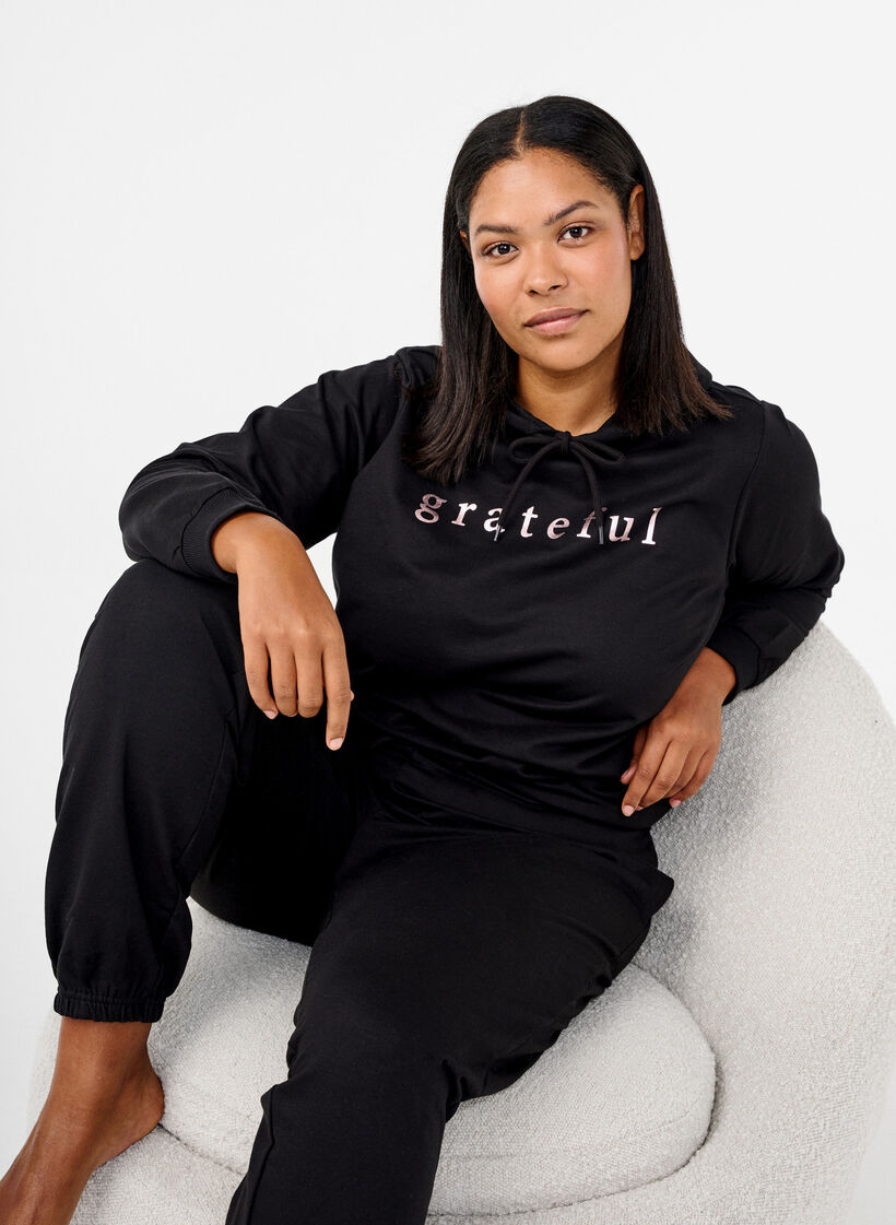 Huppari painatuksella, Musta, Image image number 0