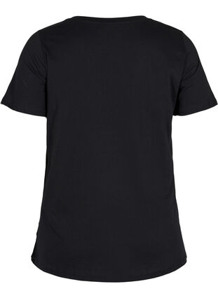 Puuvillainen t-paita v-aukolla , Black VACAY , Packshot image number 1