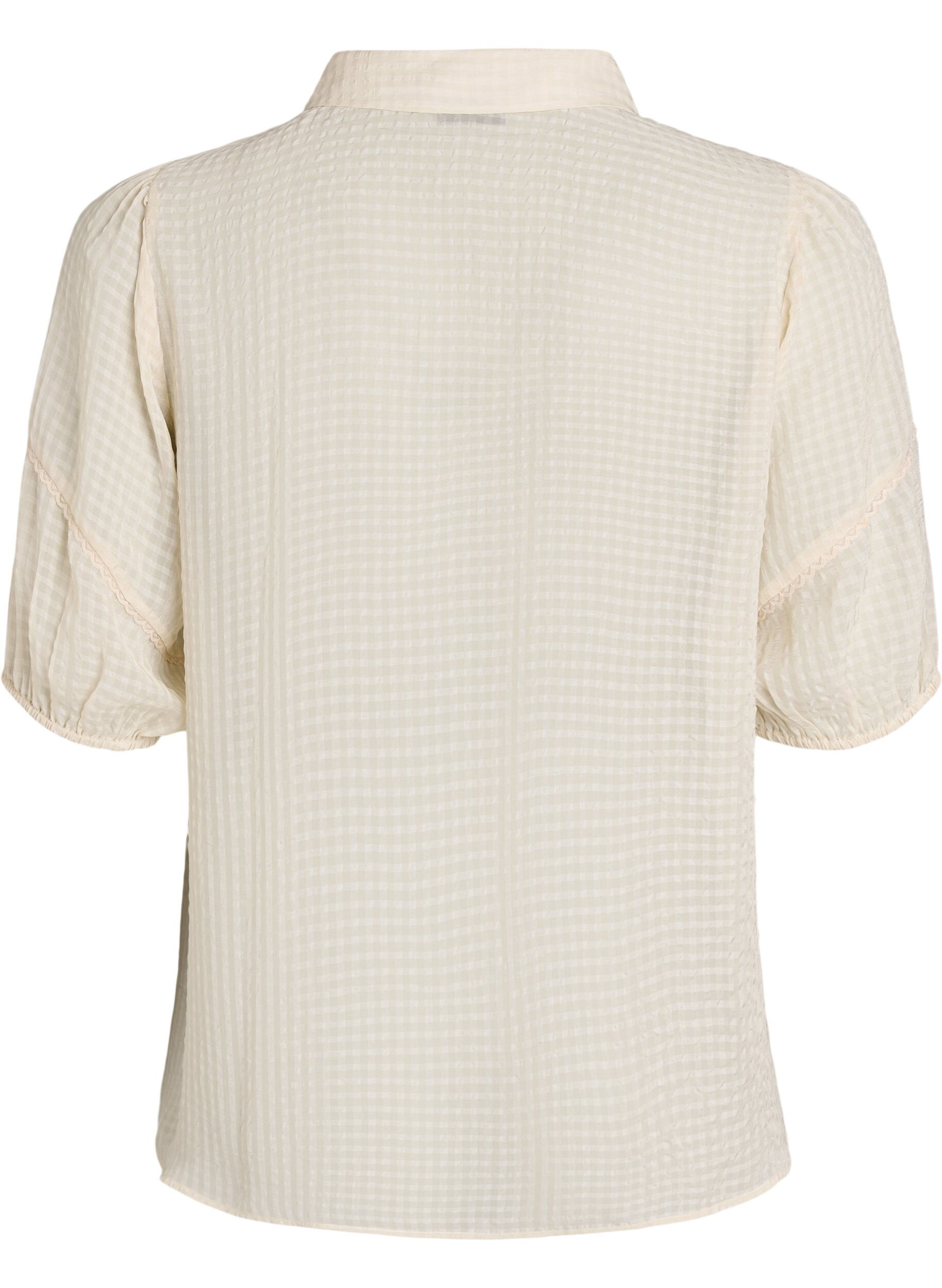 ZizziSeersucker-pusero ny&ouml;rill&auml;, Beige, Packshot image number 1