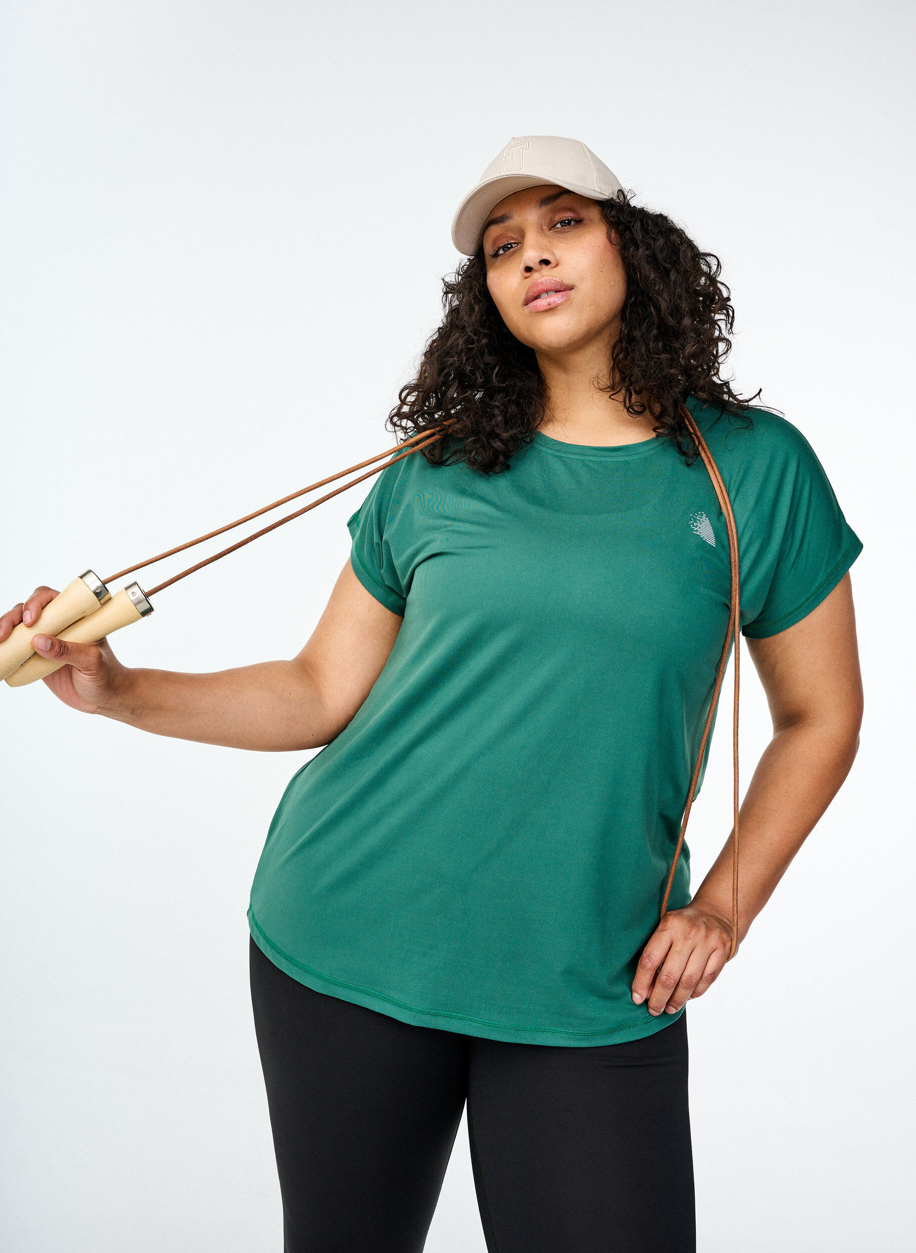 Zizzi Yksiv&auml;rinen treenipaita, Vihre&auml;, Image image number 0