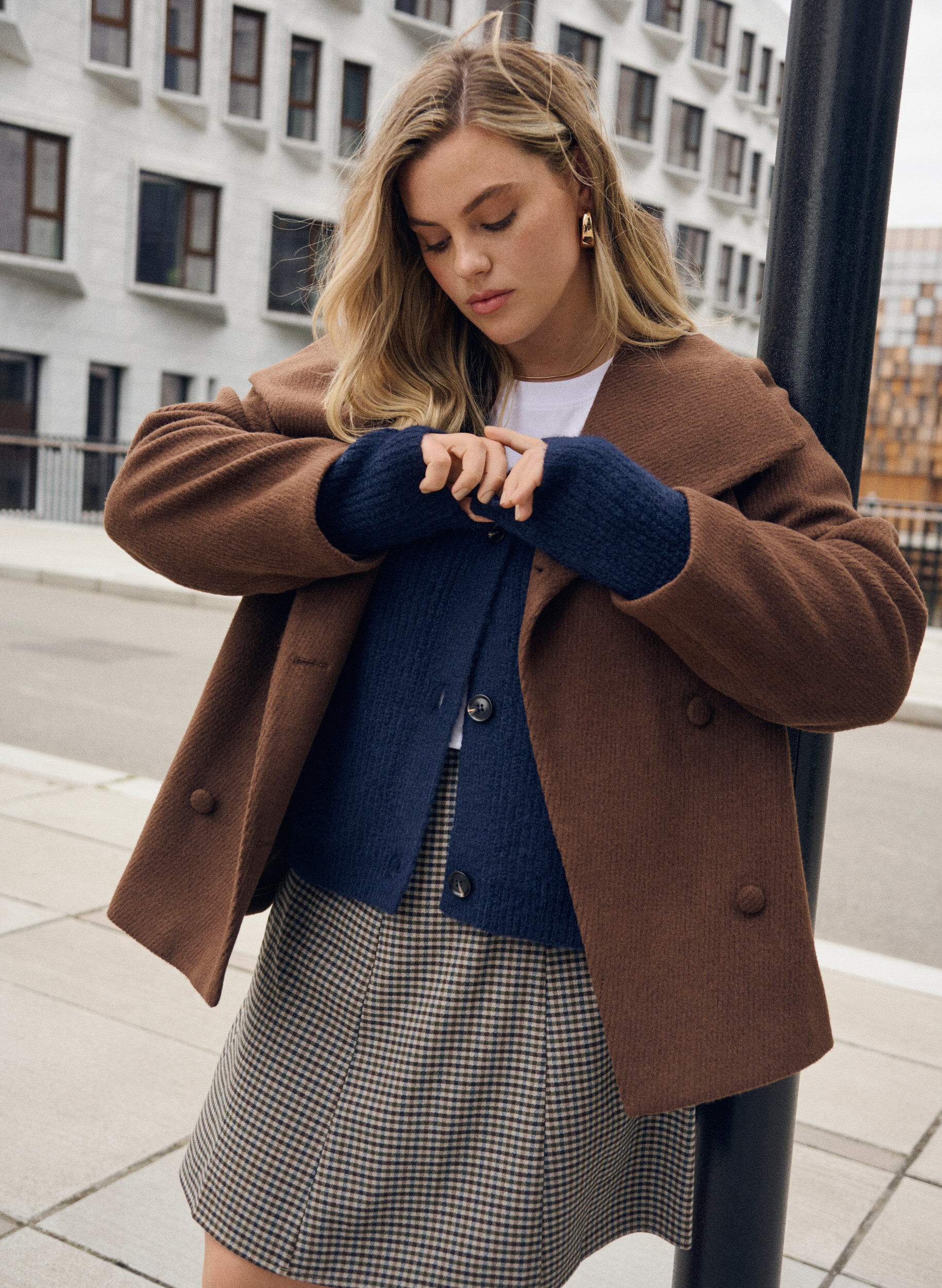 Zizzi V-aukkoinen neuletakki, Sininen, Image image number 0