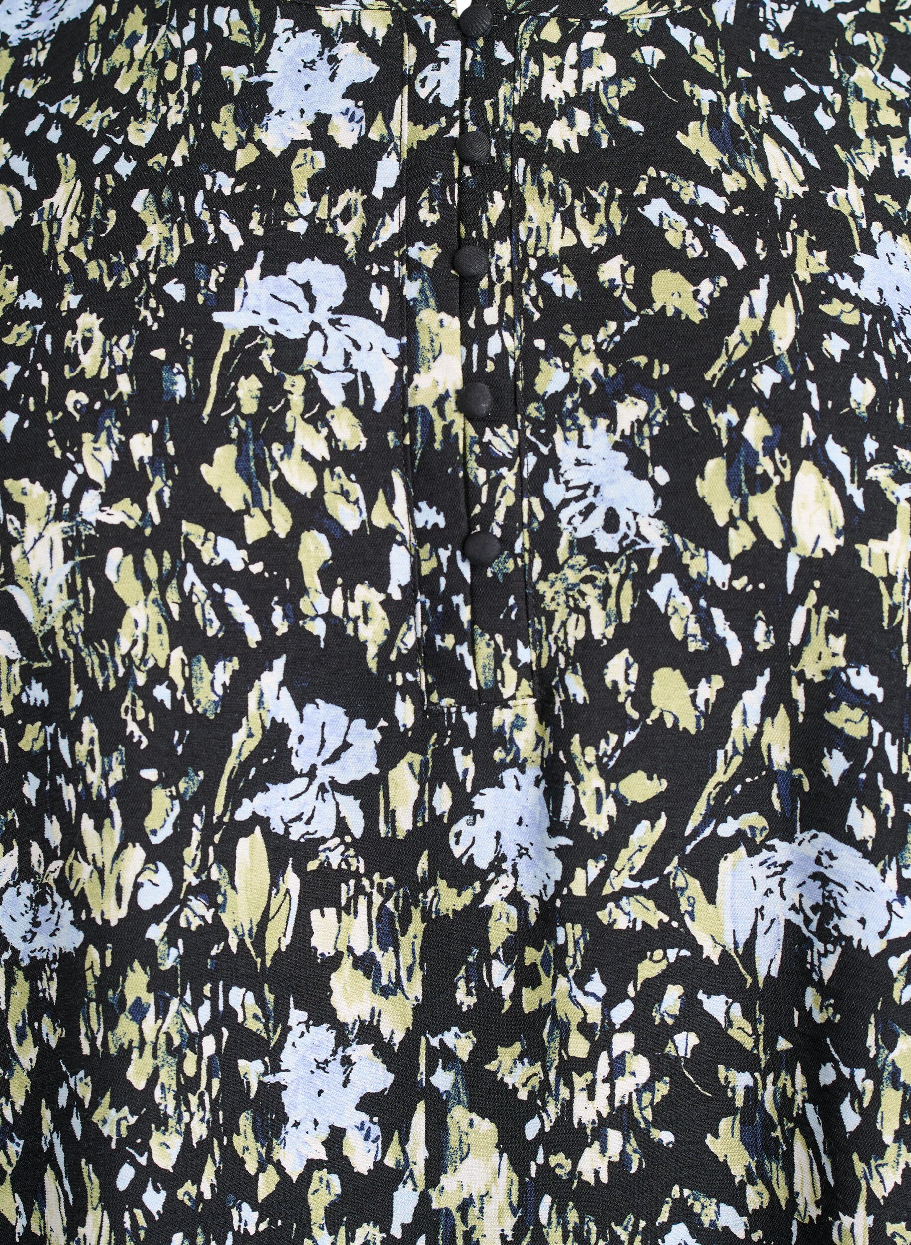 Zizzi Pitk&auml;hihainen pusero kuviolla ja napeilla, Musta, Packshot image number 2