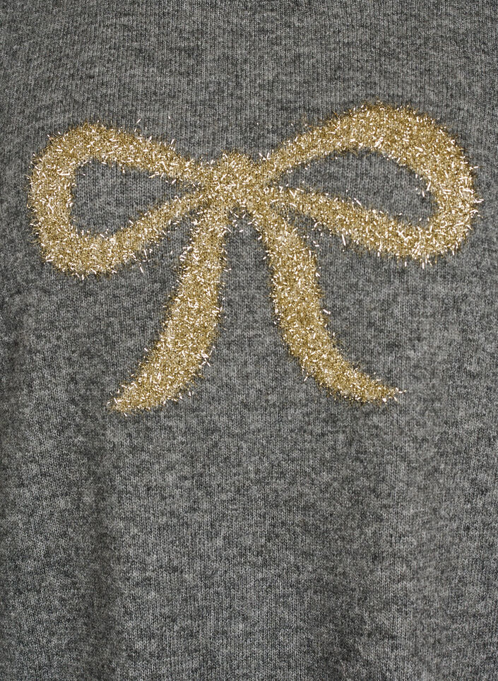 Neule glitterirusetilla, Harmaa, Packshot image number 2