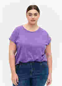 Lyhythihainen t-paita puuvillasekoitteesta, Deep Lavender, Model