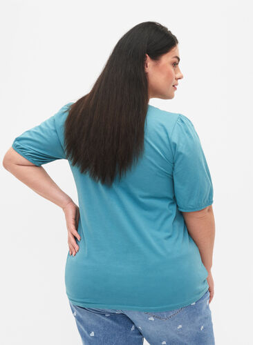 Puuvillainen t-paita 2/4-hihoilla, Brittany Blue, Model image number 1