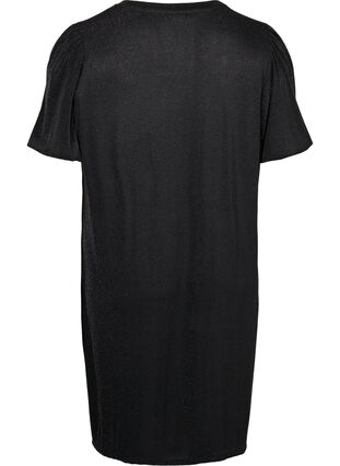 Kimaltava mekko lyhyillä pallohihoilla , Black, Packshot image number 1