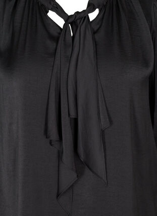 Pitkähihainen pusero solmittavalla yksityiskohdalla, Black, Packshot image number 2