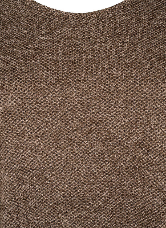 Melange-Pusero, jossa pyöreä pääntie ja pitkät hihat, Caribou, Packshot image number 2