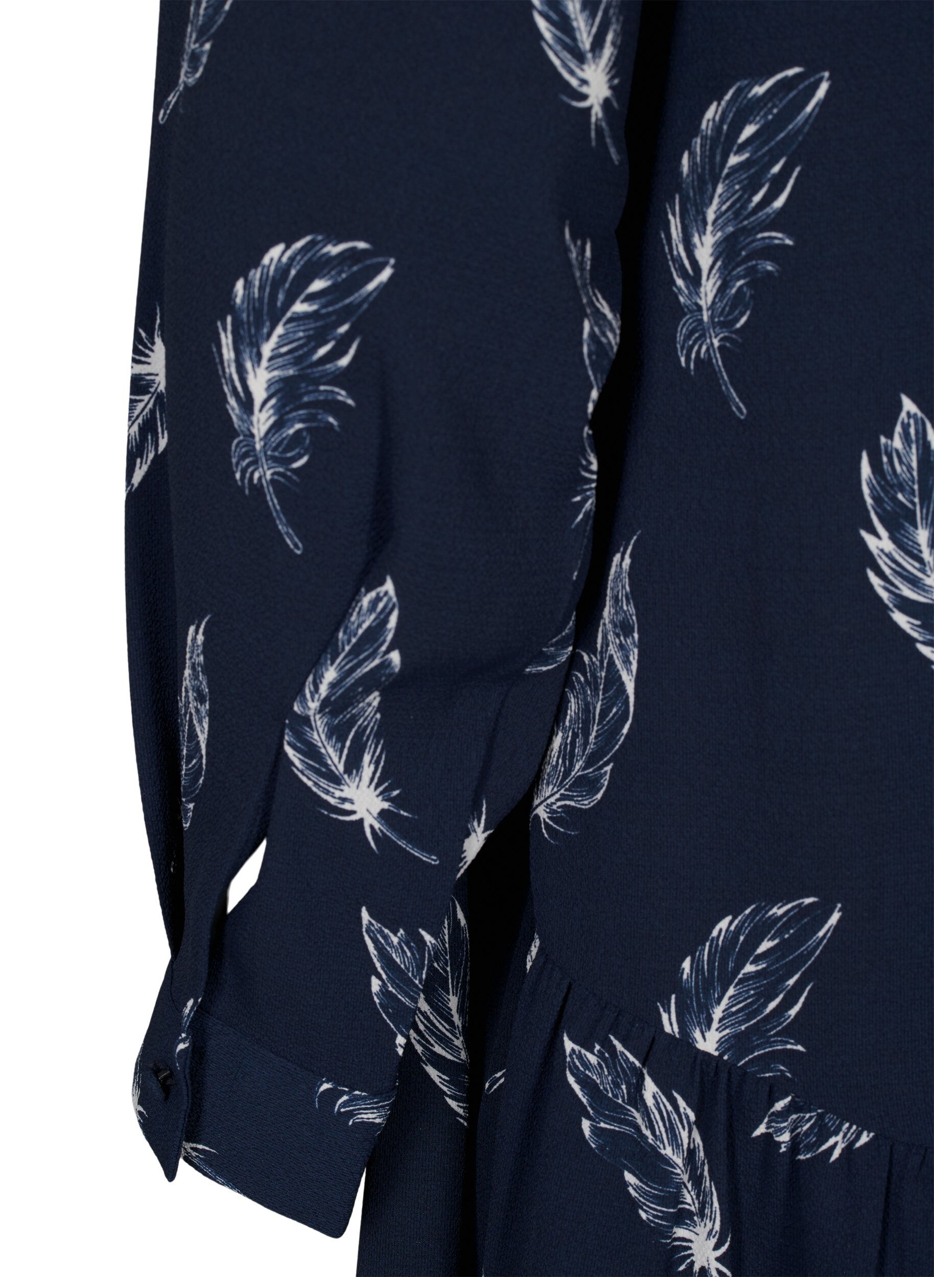 Zizzi Midi-mekko pitkill&auml; hihoilla, Navy B. Feather AOP, Packshot image number 3