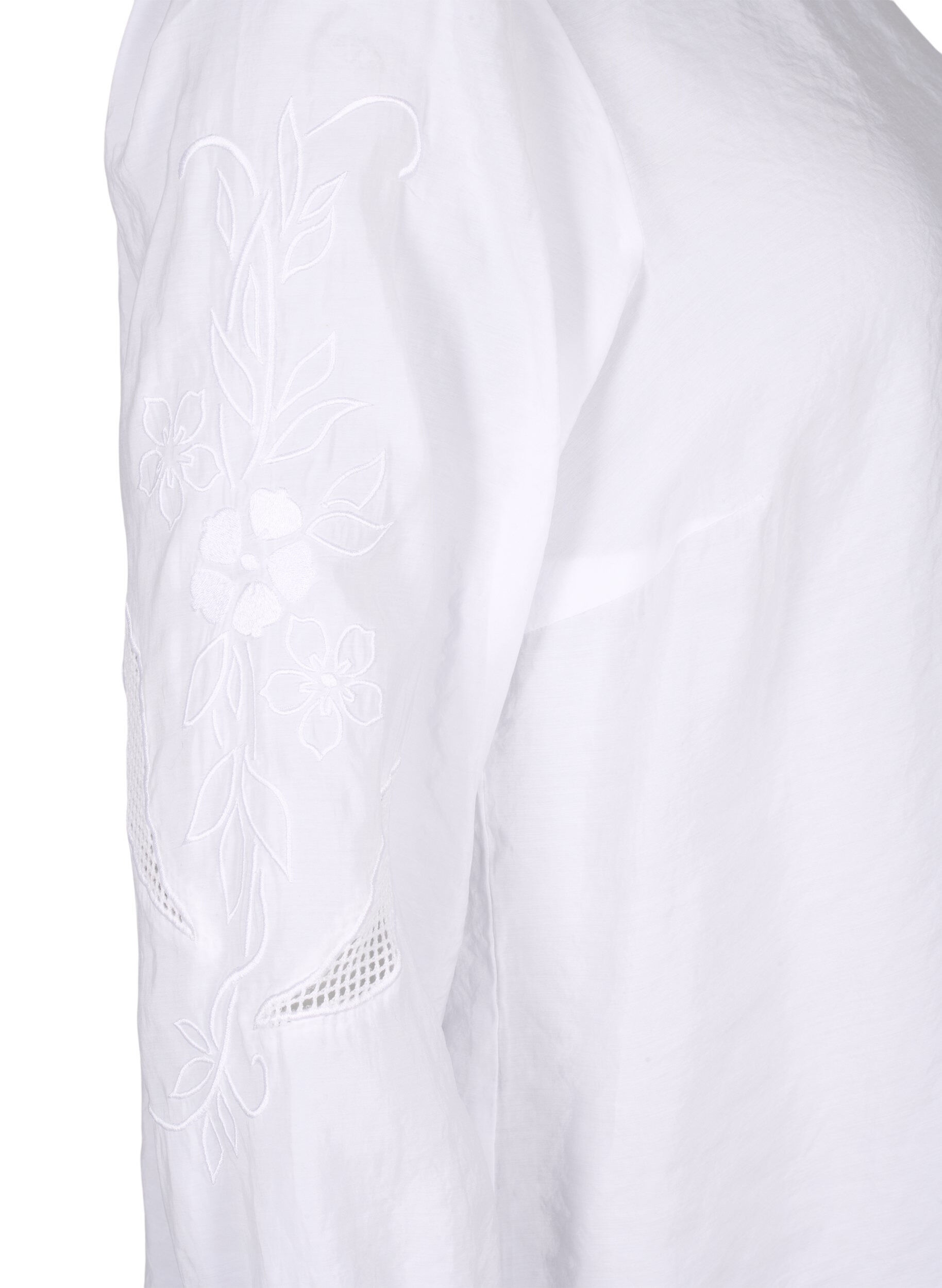 Zizzi Tencel &trade; -modaalista valmistettu pusero kirjotuilla yksityiskohdilla., Bright White, Packshot image number 3
