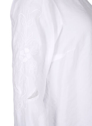 Tencel ™ -modaalista valmistettu pusero kirjotuilla yksityiskohdilla., Bright White, Packshot image number 3