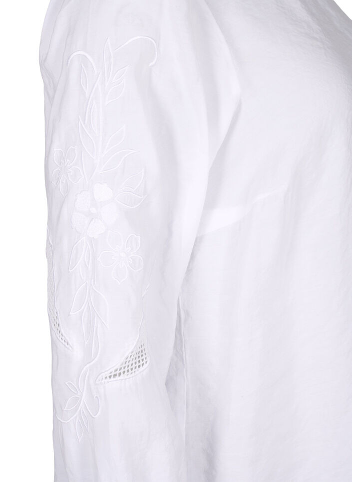 Tencel ™ -modaalista valmistettu pusero kirjotuilla yksityiskohdilla., Bright White, Packshot image number 3
