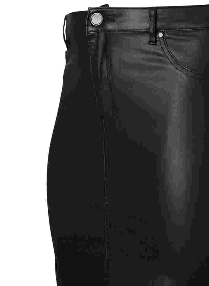Pinnoitettu hame halkioilla, Black, Packshot image number 3