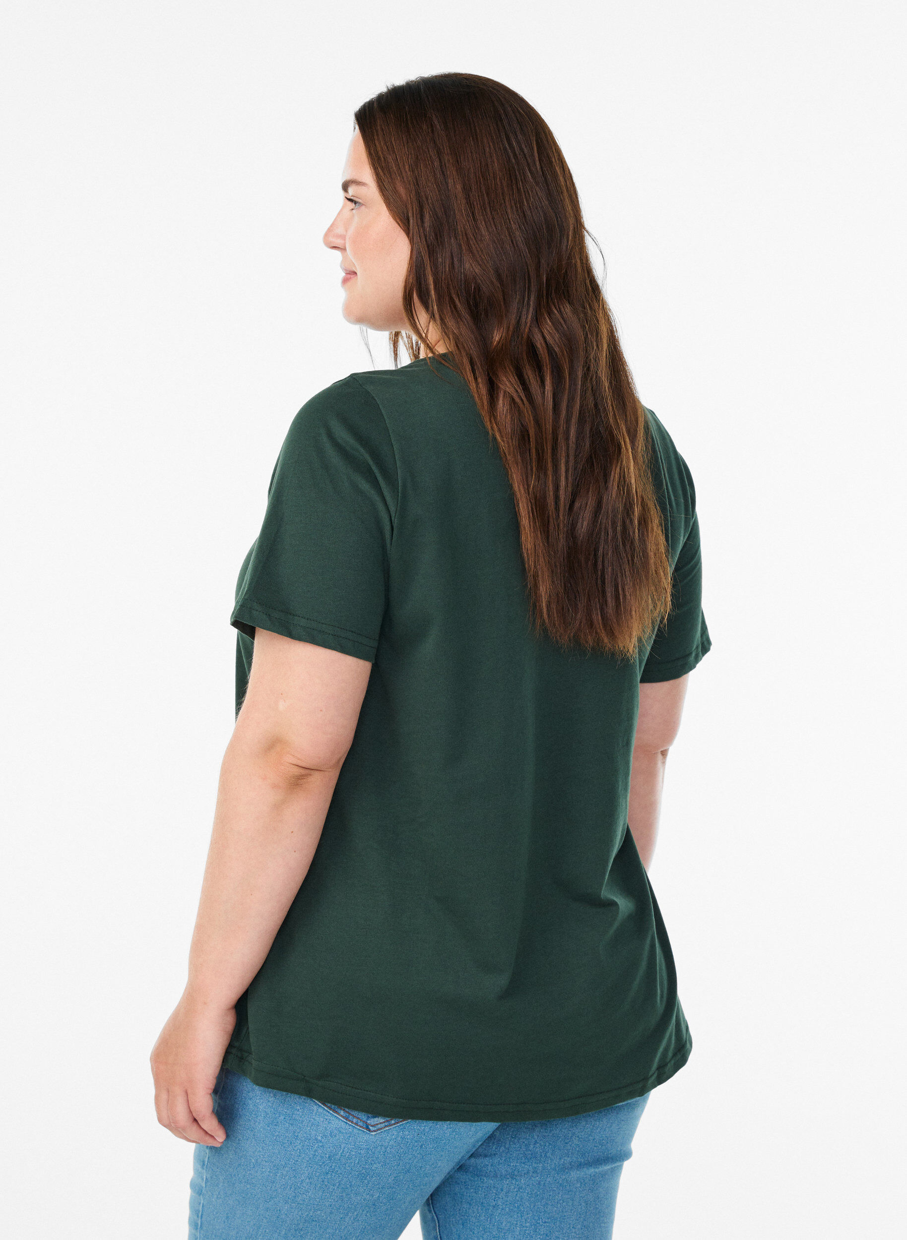 ZizziT-paita printill&auml;, Vihre&auml;, Model image number 2