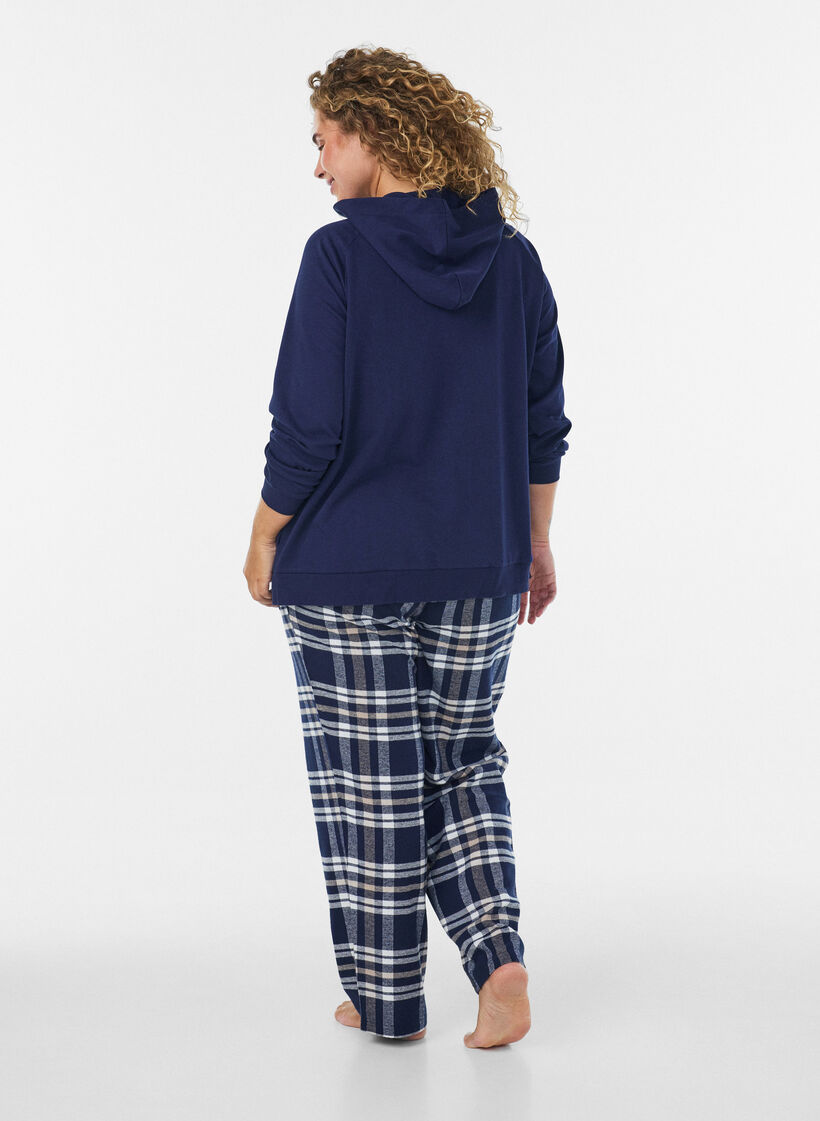 Collegetakki, jossa on huppu ja taskut, Sininen, Model image number 2