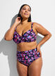 Korkeavy&ouml;t&auml;r&ouml;iset bikinihousut kuosilla, Violetti, Model image number 0
