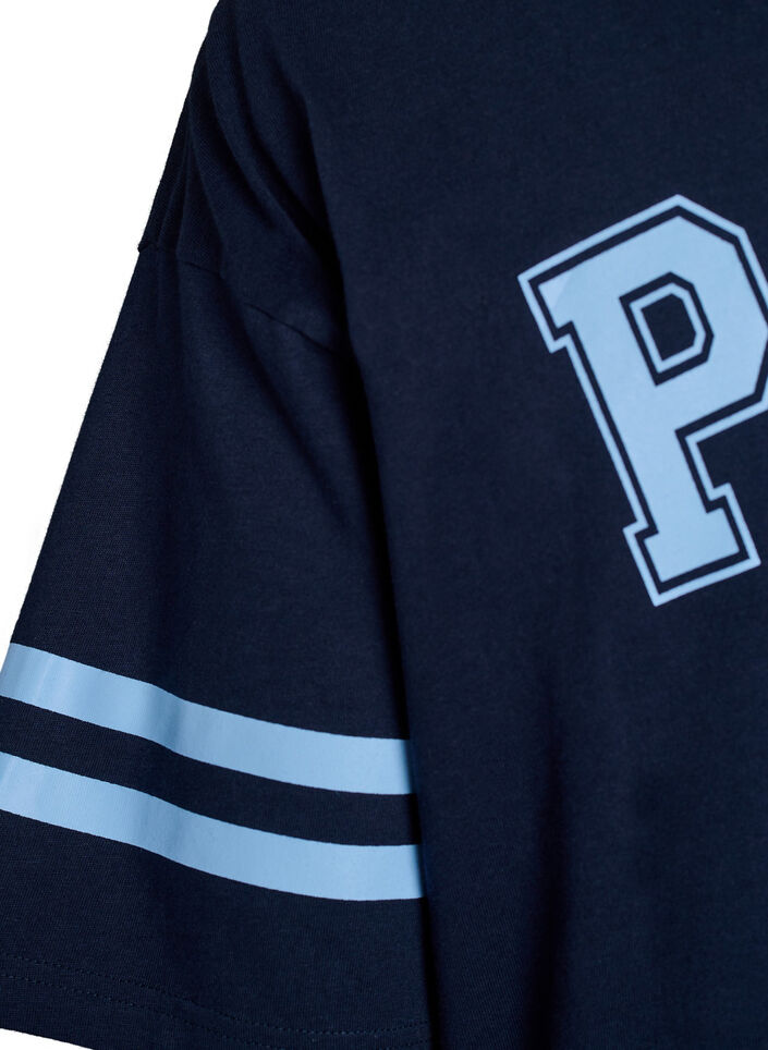 Lyhyt T-paitamekko sporttisilla yksityiskohdilla, Sininen, Packshot image number 4