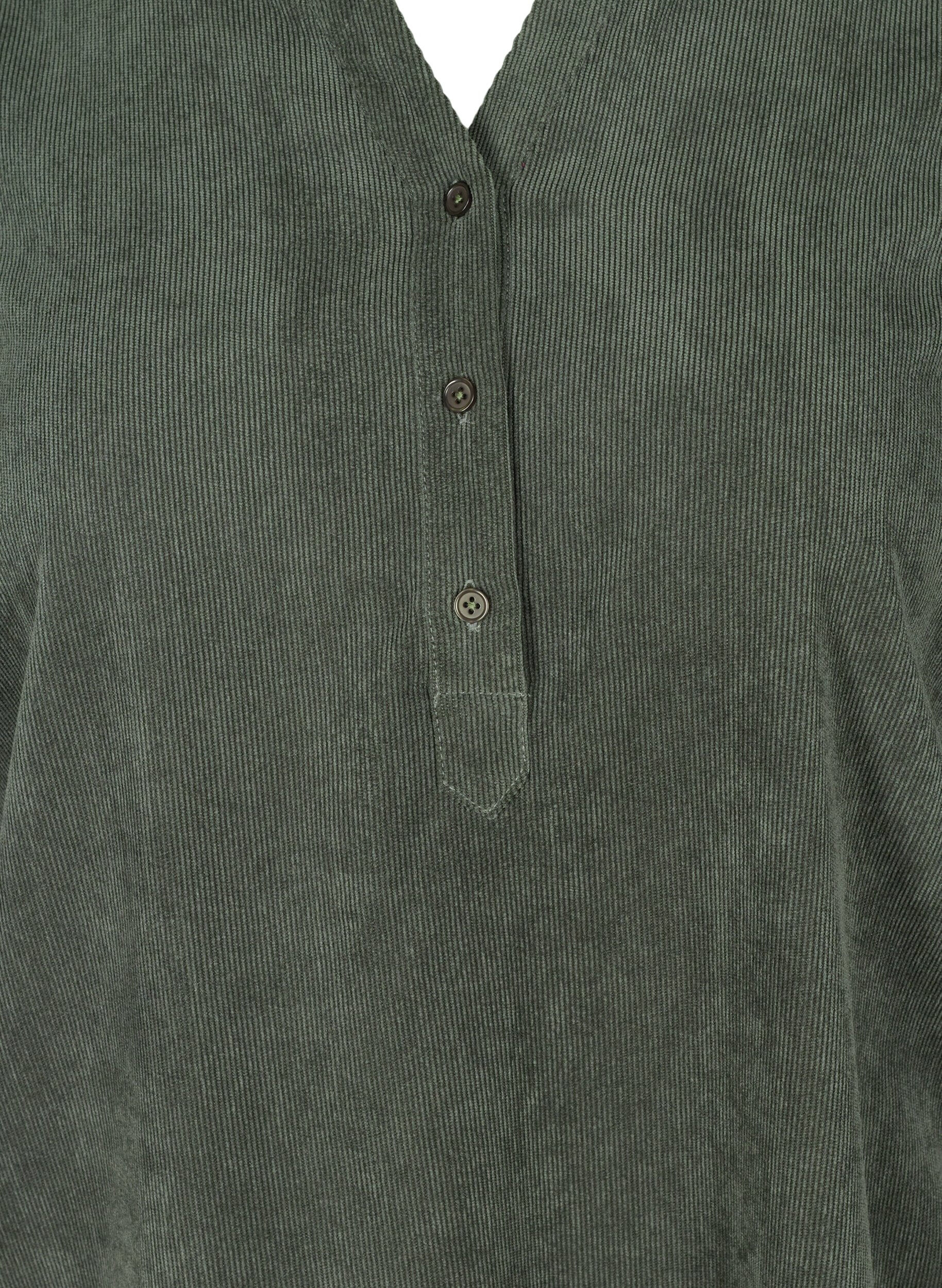 Zizzi Samettimekko 3/4-hihoilla ja napeilla, Deep Forest, Packshot image number 2