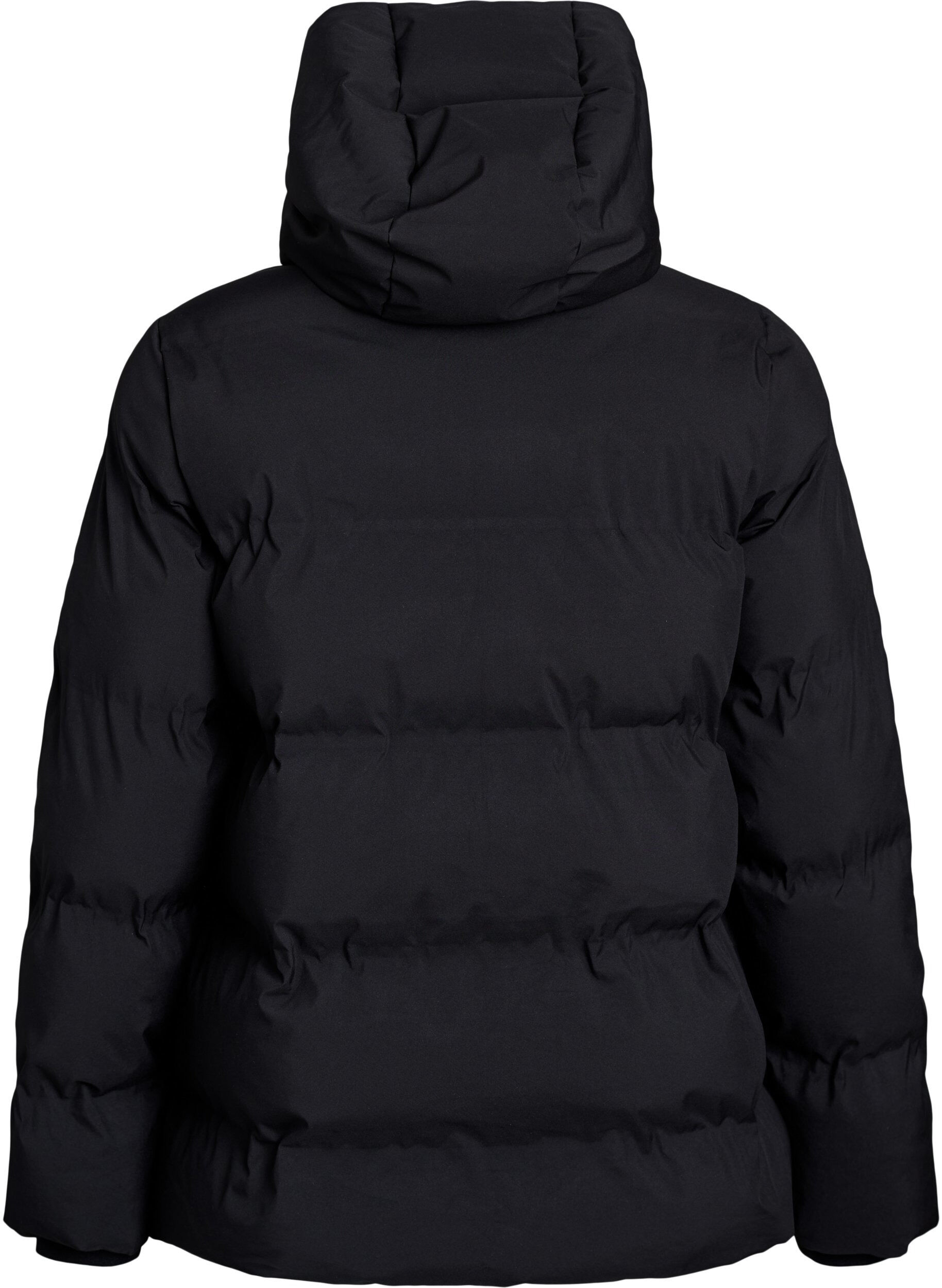 ZizziLyhyt toppatakki irrotettavalla hupulla, Musta, Packshot image number 1