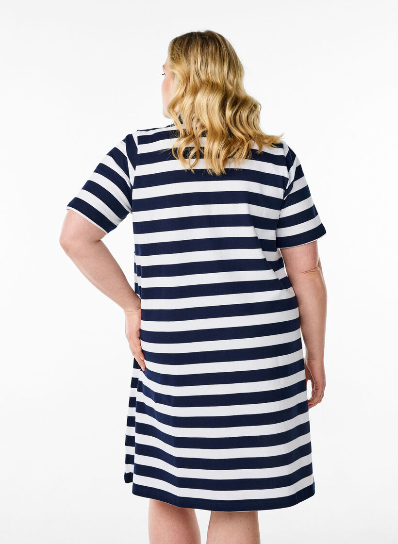 Lyhyt A-linjainen poolomekko, Sininen, Model image number 2