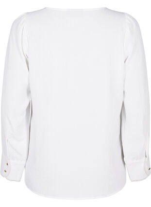 Pinnaltaan epätasainen pitkähihainen pusero, Bright White, Packshot image number 1