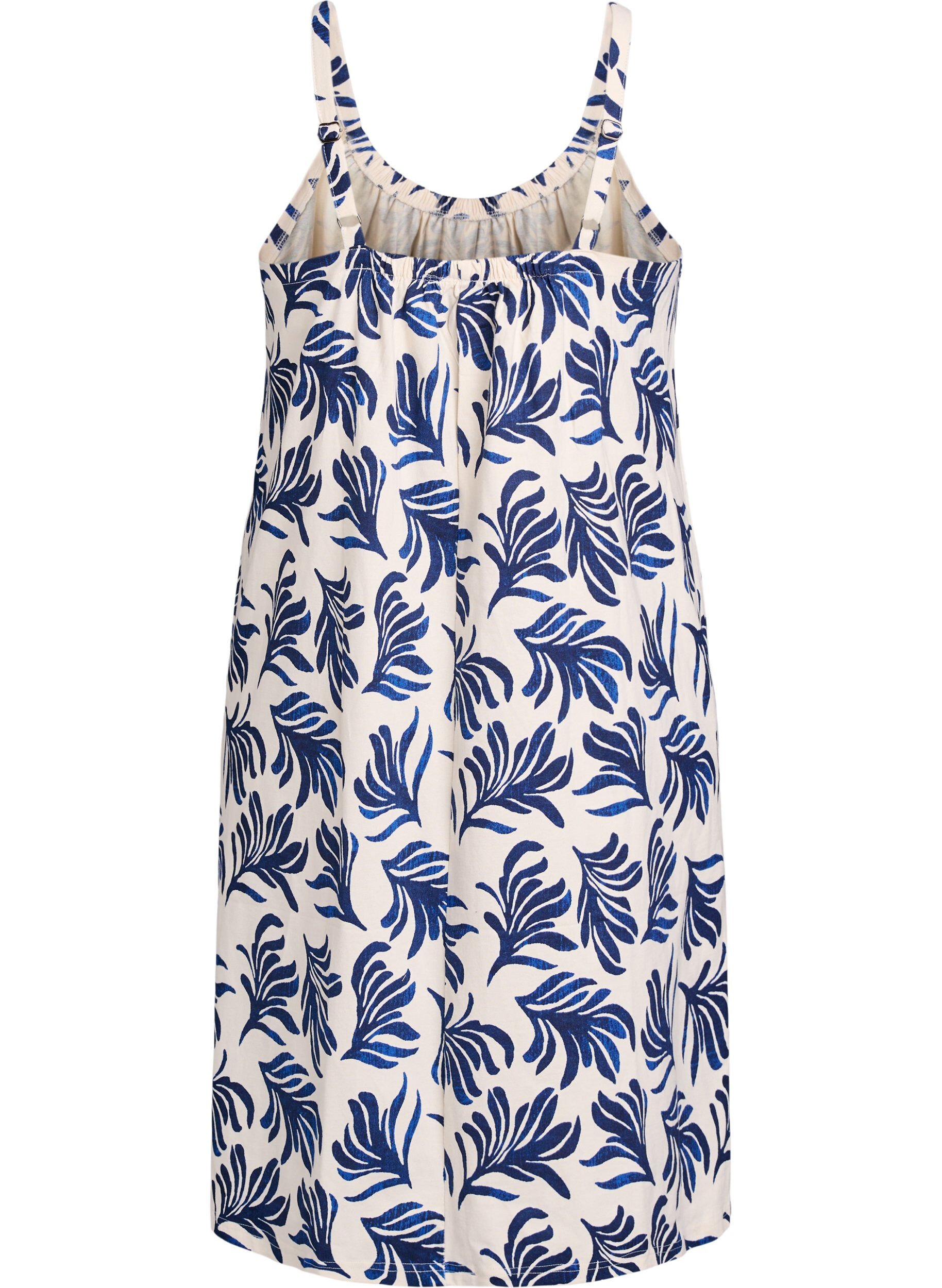 ZizziMidipituinen olkainmekko luomupuuvillaa, Valkoinen, Packshot image number 1