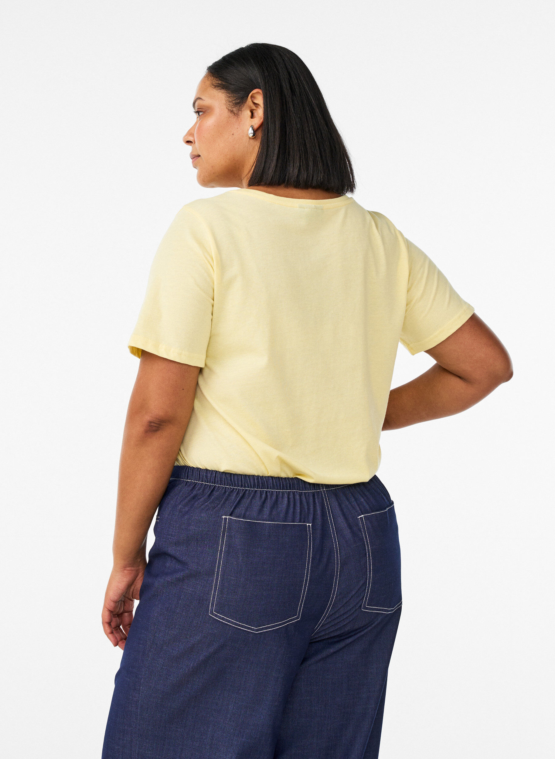 ZizziT-paita printill&auml;, Keltainen, Model image number 2