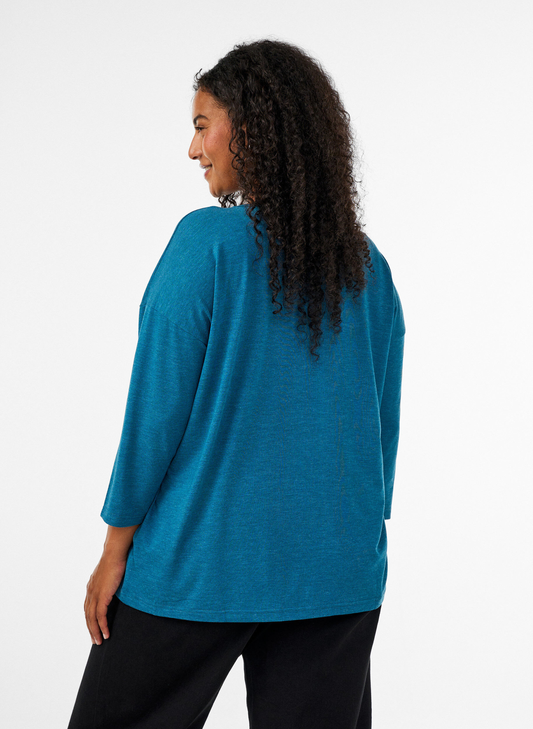 ZizziJersey -pusero 3/4-hihoilla, Sininen, Model image number 2