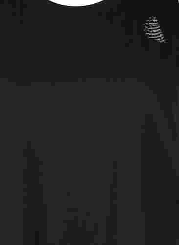 Yksivärinen treenitoppi pyöreällä pääntiellä, Black, Packshot image number 2