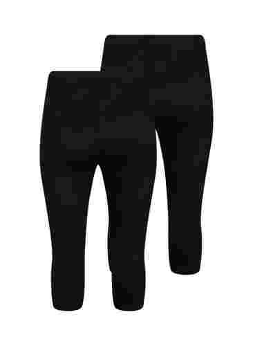 FLASH - 2 kpl 3/4-pituisia leggingsejä, Black/Black, Packshot image number 1