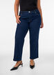 Cropped straight fit -farkut normaalilla vy&ouml;t&auml;r&ouml;ll&auml;, Sininen, Model image number 2