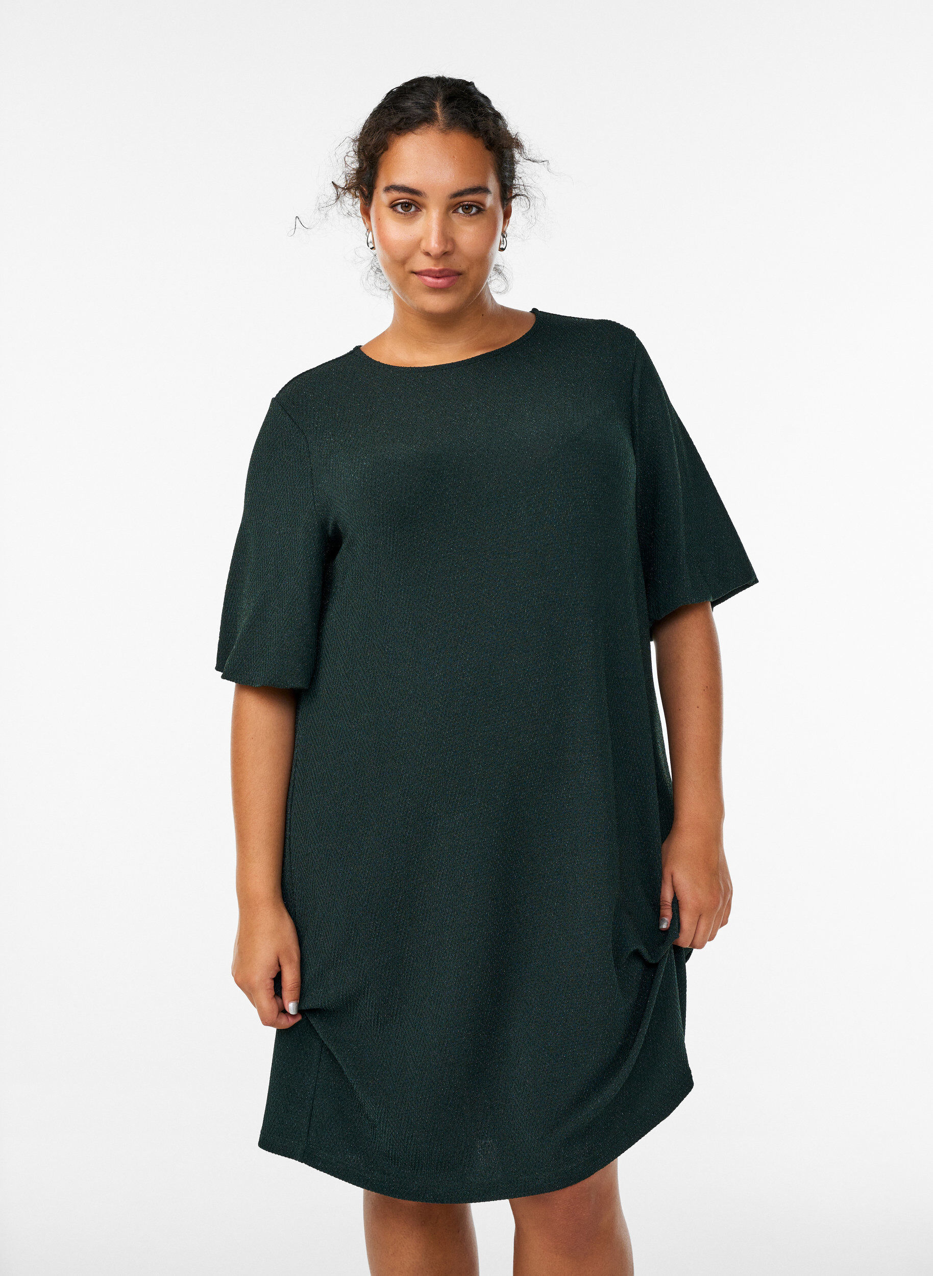 Lyhyt mekko kimallekuviolla, Vihre&auml;, Model