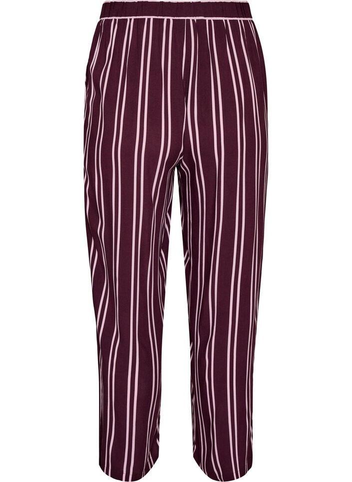 Rennot raidalliset pyjamahousut, Tumma Bordeaux, Packshot image number 1