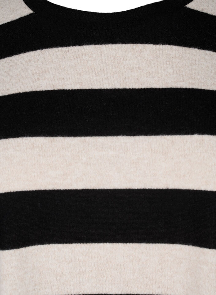 Pitkähihainen raidallinen pusero, Bl. Beige Mel.Stripe, Packshot image number 2