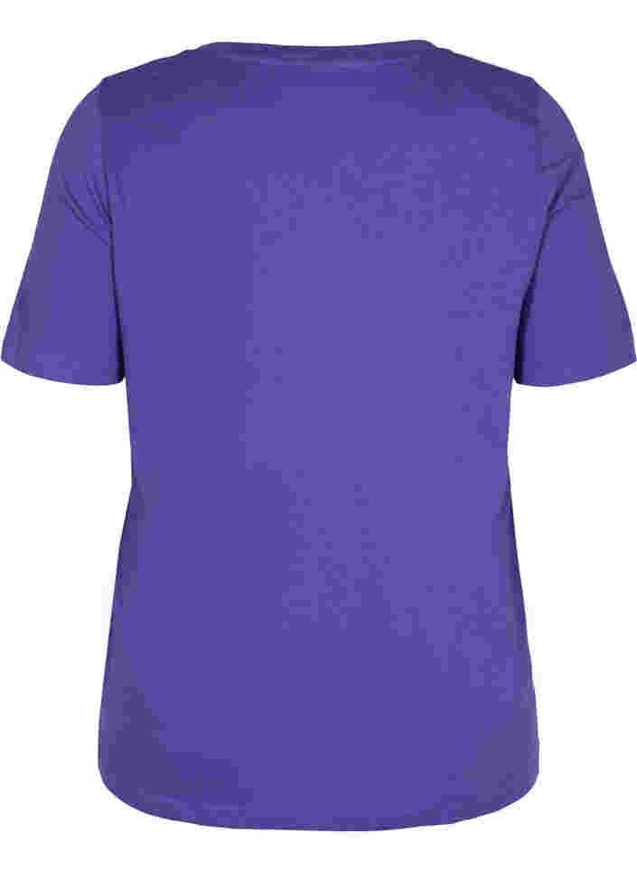 T-paita ekologisesta puuvillasta v-aukolla, Ultra Violet, Packshot image number 1