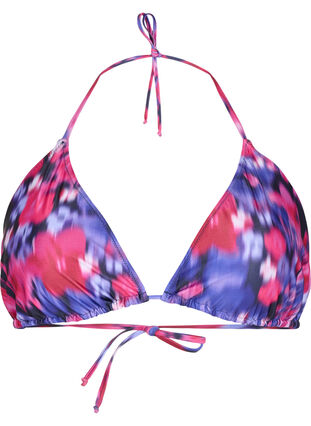 Kolmiomallinen bikiniyläosa printillä, Pink Flower AOP, Packshot image number 0