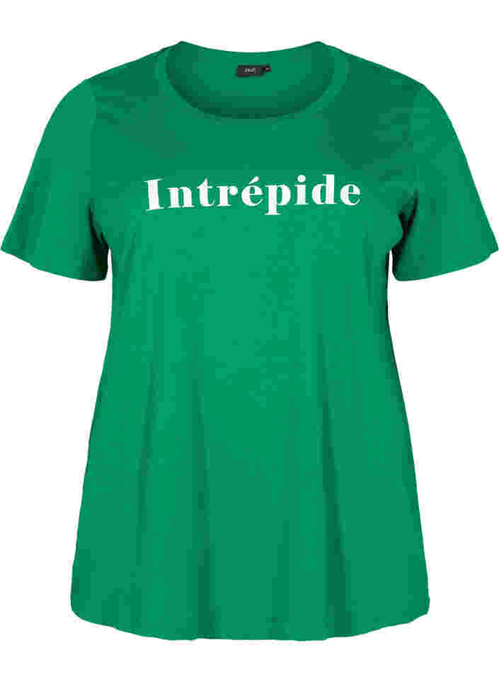 Lyhythihainen puuvillainen t-paita tekstipainatuksella, Jolly Green
