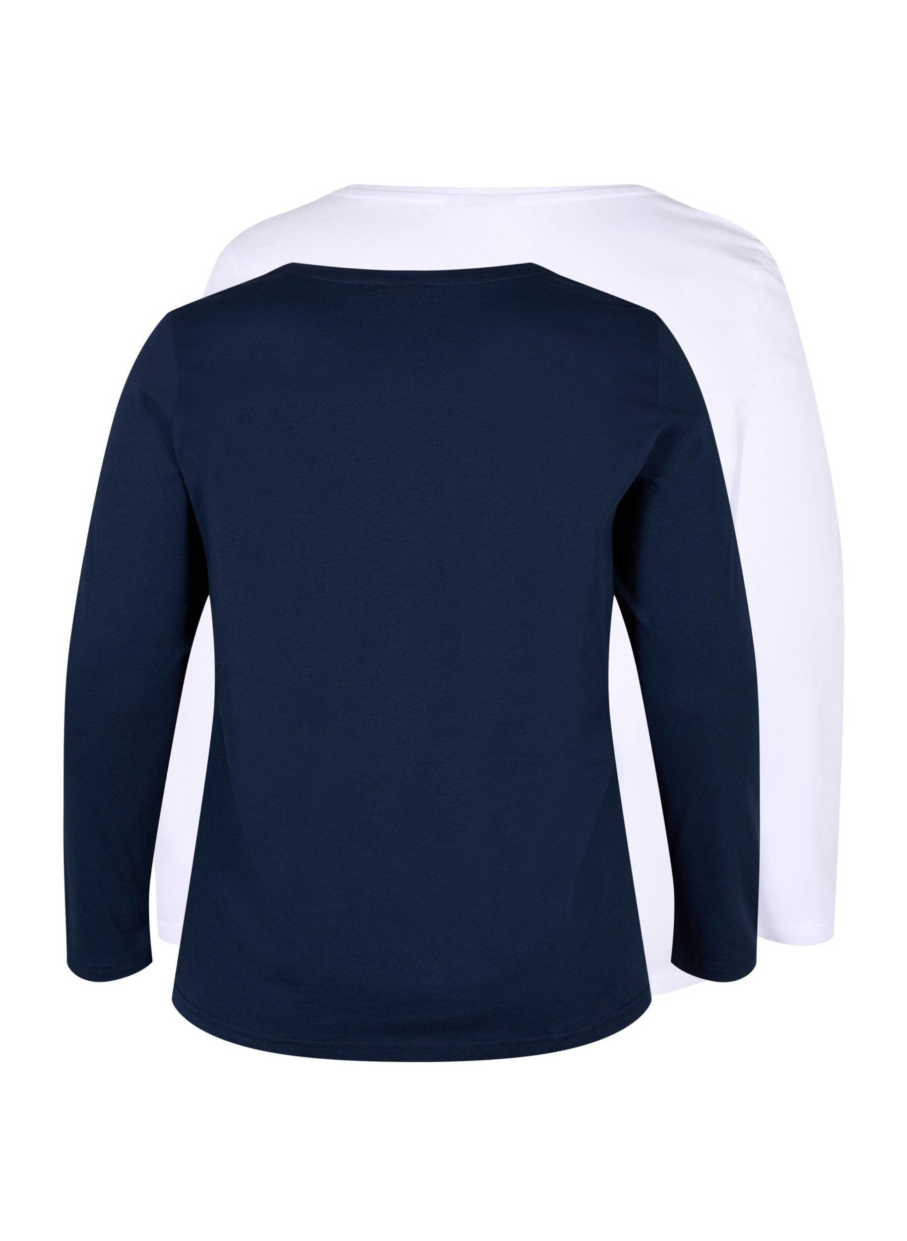 Zizzi 2 kpl puuvillapuseroita, Navy B/B White, Packshot image number 1