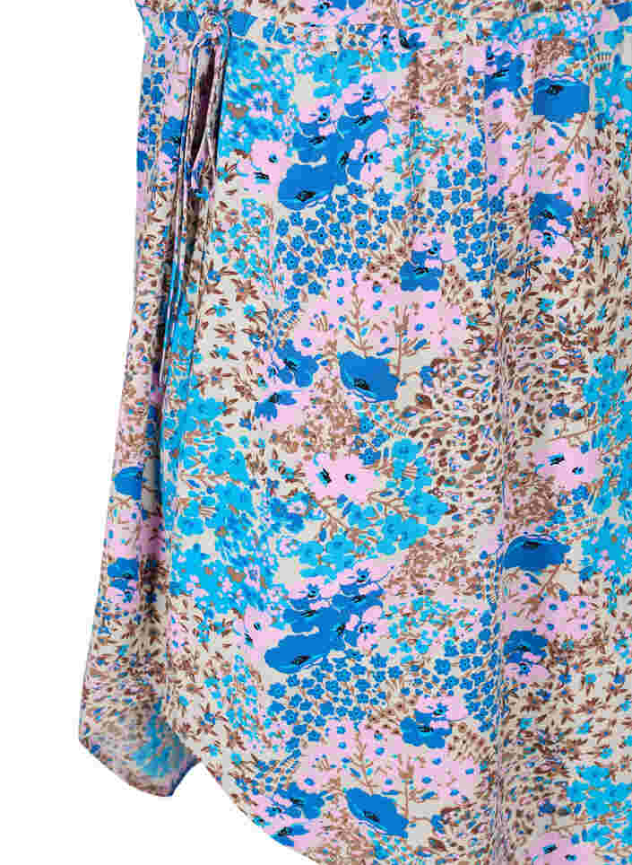 Kuosillinen mekko nyöreillä, Blue Rose Flower, Packshot image number 3