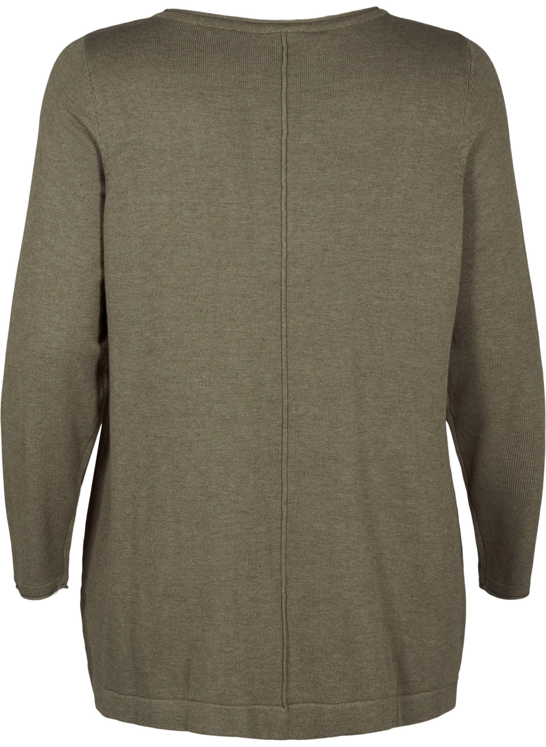 Zizzi Neule puuvillaviskoosisekoitteesta, Vihre&auml;, Packshot image number 1