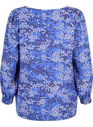 FLASH – Pitkähihainen smokattu ja kuviollinen pusero, Dazzling Blue AOP, Packshot image number 1